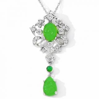 166 459 absolute imperial green quartzite floral enhancer pendant with