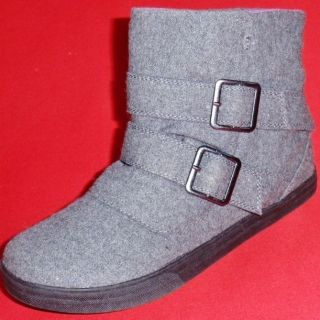 Womens So Garnnet Gray Buckles Textile Mid Ankle Fashion Casual Boots