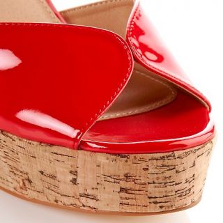 theme® Cork Slide On Patent Wedge Sandal