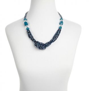 Jewelry Necklaces Drop Jess David Crystal and Gemstone Knotted