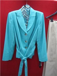 EVAN PICONE PANT SUIT/NWT/$240/size16w/SEA GREEN/church suit