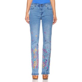 169 283 diane gilman dg2 embroidered flowering vines boot cut jeans