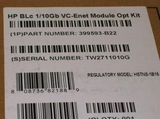 New HP BLC 1/10GB VC Blade ETHERNET MODULE 399593 B22 399725 001