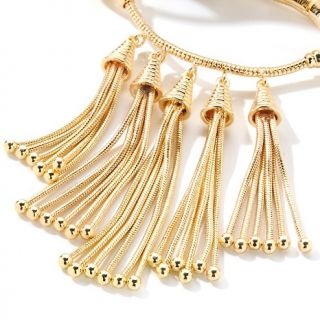 Rita Hayworth Collection Clear Crystal Goldtone Tassel Drop Bracelet