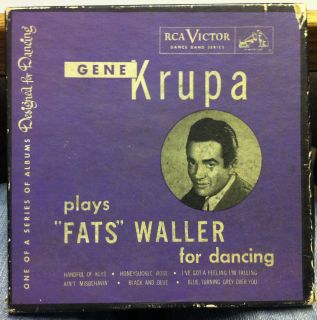 Gene Krupa Plays Fats Waller for Dancing 3X 7 Box Set VG WP 281 w