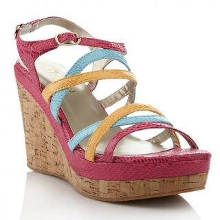 161 590 andiamo andiamo multicolor strap cork wedge platform sandal