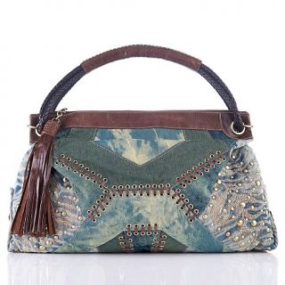 161 448 sharif sharif denim and leather antique western hobo note