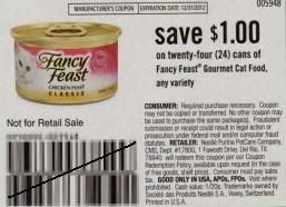 20 $1 24 Fancy Feast Gourmet Cat Food Coupons Cans 12 31 2012