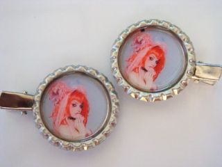 Emilie Autumn Hair Clips Barrettes Pins Bottle Caps New