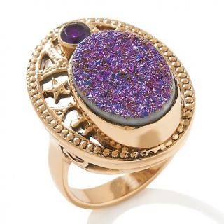 170 081 nicky butler drusy quartz and amethyst bronze ring note