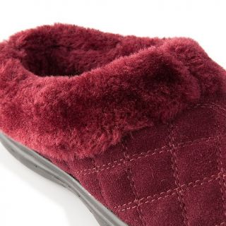Tony Little Cheeks® Fit Body Quilted Suede Clog with Faux Fur Trim at