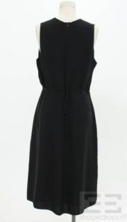 Morgane Le Fay Black Silk V Neck Sleeveless Dress Size Large