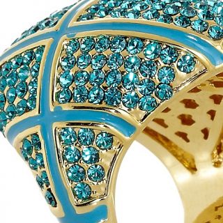 AKKAD The Divine Blue Zircon Color Crystal Pavé Dome Ring