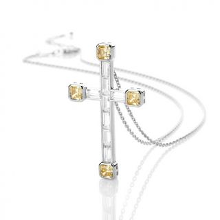 Daniel K Absolute 3.04ct Absolute™ Canary Asscher and Baguette Cross