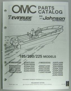 1989 OMC Parts Catalog Evinrude Johnson 185 200 225 HP Motors 22