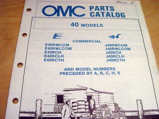 Evinrude Johnson 40 HP Motor Parts Manual 1985 OMC