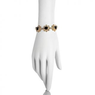 Bellezza Museo Gemstone Yellow Bronze Intricate Link Bracelet