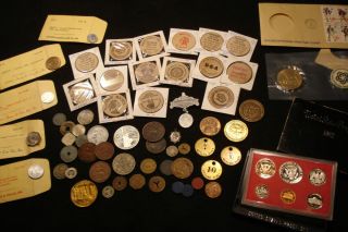  Junk Drawer Lot Coins Tokens Medals and More 1