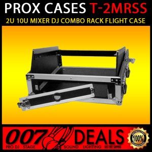 Prox 2 Space Amp 10 Slanted Top 2U 10U Mixer DJ Combo Rack Flight Case