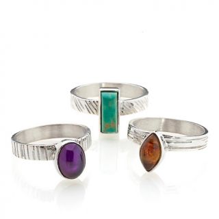 Jewelry Rings Gemstone Jay King Multigemstone 3 pc Stackable Ring
