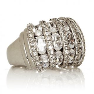 183 026 jean dousset absolute 3 73ct oval and pave 5 row band ring