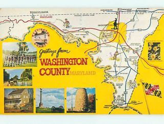 1982 Washington County Map Hagerstown Maryland MD V4087
