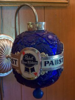 PABST Vintage Bar Light RARE BLUE Revolving Globe Metal Plastic Works