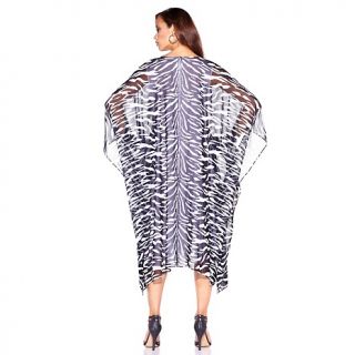 DG2 Embellished Zebra Print Maxi Dress