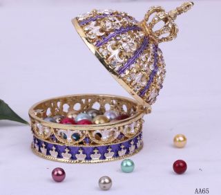 Assorted Crystal Jewelry Jewellery Enamel Trinket Ring Gift charm Box
