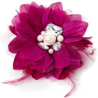 173 876 niecy nash collection feather beaded flower large pin clip