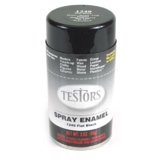 Testors 1249 Spray Flat Black 3oz Enamel Model Paint