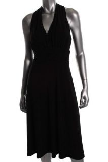 Evan Picone NEW Between The Lines Black Halter Cocktail Evening Dress