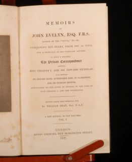 1827 5 Vols Memoirs of John Evelyn Diary William Bray