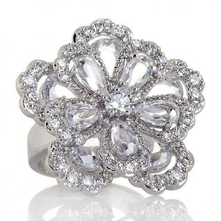 183 518 susan lucci 14 51ct cz flower silvertone cocktail ring note