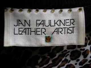 Jan Faulkner Wearable Art Leather Cats Top Large Sweatshirt
