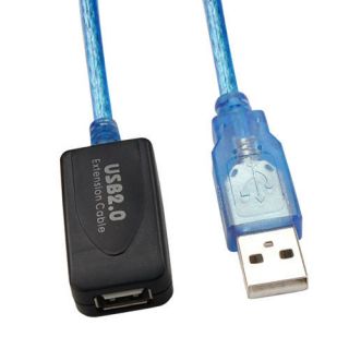 New 10M 32ft USB 2 0 Extension Cable Blue 480Mbps with Active Repeater