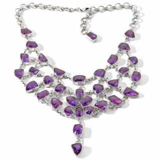 CL by Design 198.5ct Amethyst Sterling Silver Bib Necklace