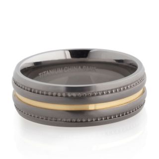 210 731 titanium 7mm 2 tone beaded detail wedding band ring rating be