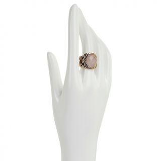 Studio Barse Rose Quartz Bronze Braided Ring