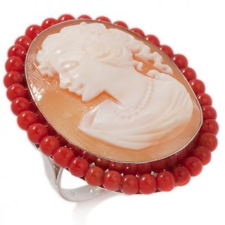 954 202 italy cameo by m m scognamiglio 30mm cornelian coral frame