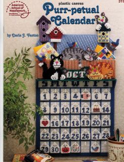 Plastic Canvas Purr petual Calendar   Cats   Darla J. Fenton