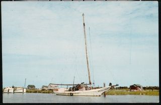 Ewell Smith Island MD Harbor Skipjack Sailboat Vintage Maryland