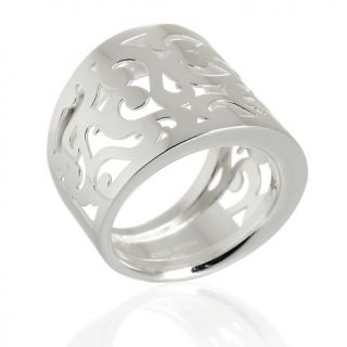 202 346 italian silver polished scroll sterling silver band ring