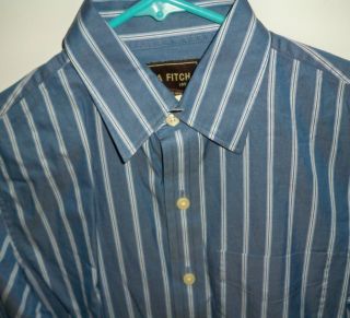 New Mens Ezra Fitch Long Sleeve Shirt Blue with Stripes Size Small NWT