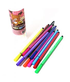 rilakkuma 12 colors felt tip pens sign pens set cylinder case_02