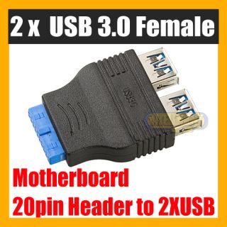 Motherboard 20 Pin Header to USB3 0 Port Female Adapter
