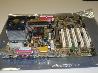  Socketa Motherboard with AMD Athlon CPU Fan 384MB RAM AGP CD