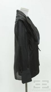 Gianfranco Ferre Black Sheer Layered Collar Tie Jacket Size 40