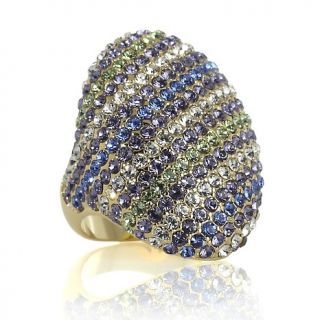 216 908 akkad st tropez crystal stripe goldtone dome ring rating be