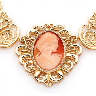 AMEDEO NYC® Sardinia 40mm Cameo Ornate Goldtone 17 1/2 N